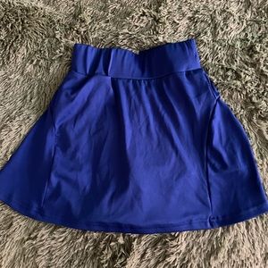 Bright blue tennis skirt with shorts